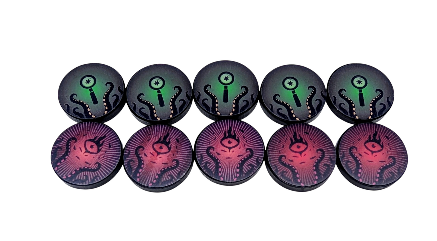 Arkham Horror LCG Custom Clue And Doom Tokens