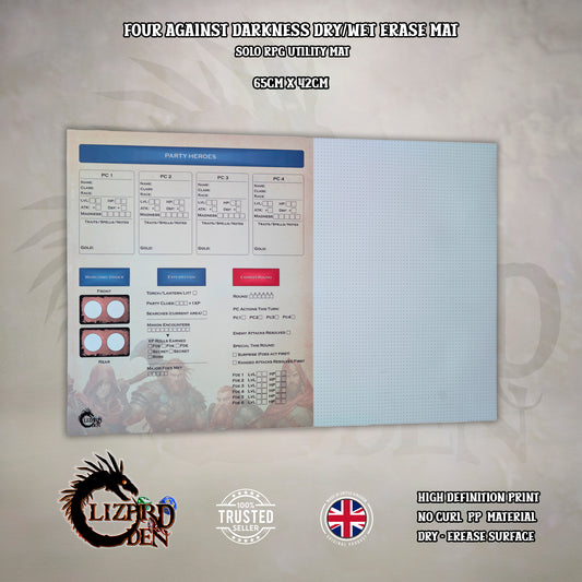 Four Against Darkness – Dry/Wet Erase Solo Utility Mat