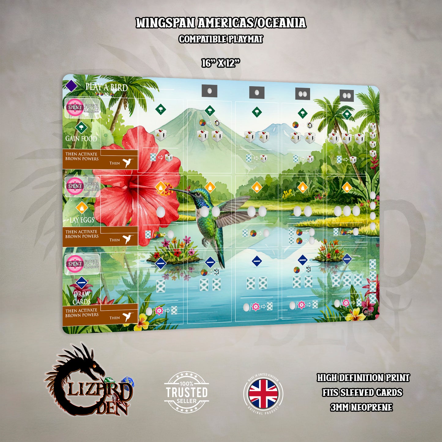 Wingspan Americas Compatible Neoprene Playmat