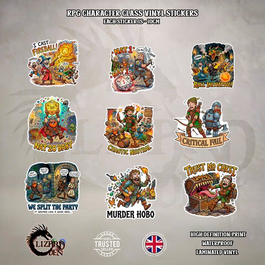Funny DnD Vinyl Stickers Collection