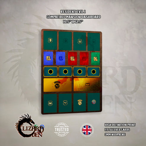 Lisa Rd Matching Board Resident Evil Board Game Mansion Dashboard Mat - Lizard Den