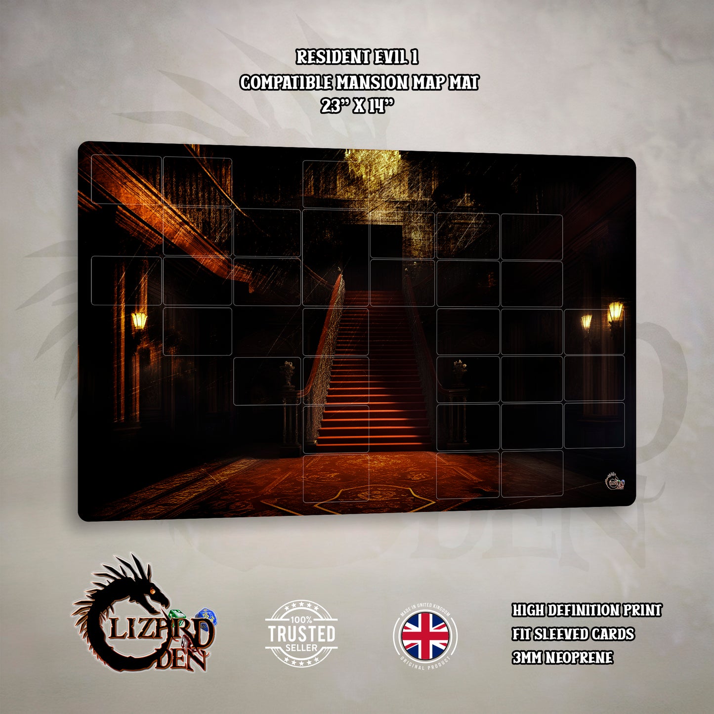 Resident Evil Board Game Mansion Map Playmat