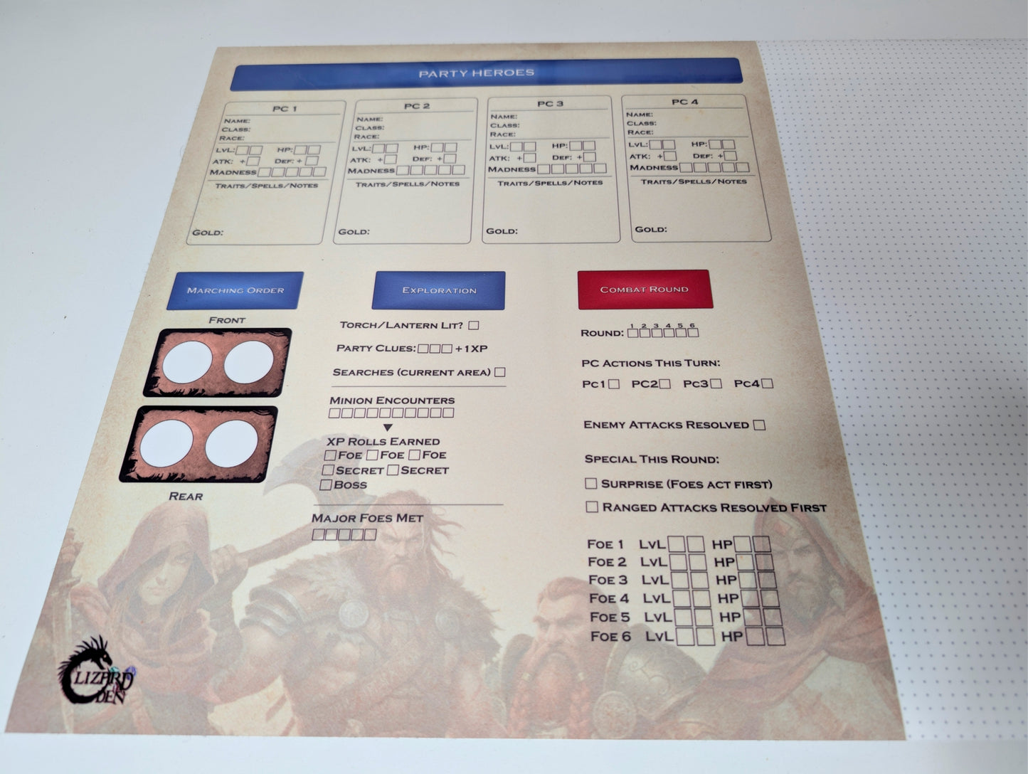 Four Against Darkness – Dry/Wet Erase Solo Utility Mat