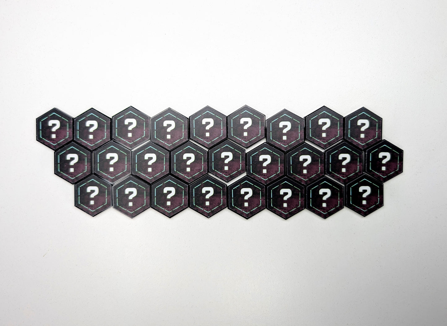 Nemesis Exploration Tokens – 26 Acrylic Hex Token Upgrade Set