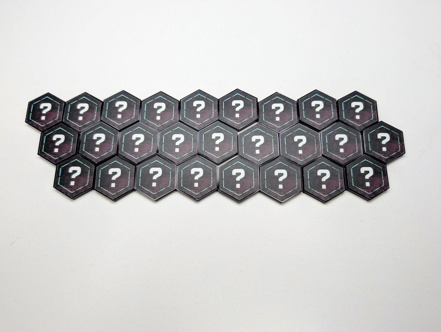 Nemesis Exploration Tokens – 26 Acrylic Hex Token Upgrade Set
