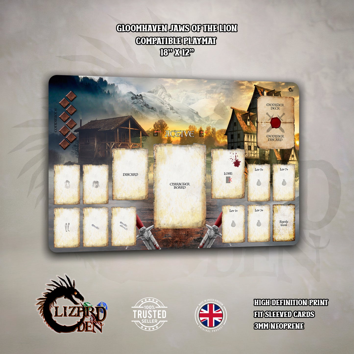 Gloomhaven Jaws Of The Lion Custom Playmat