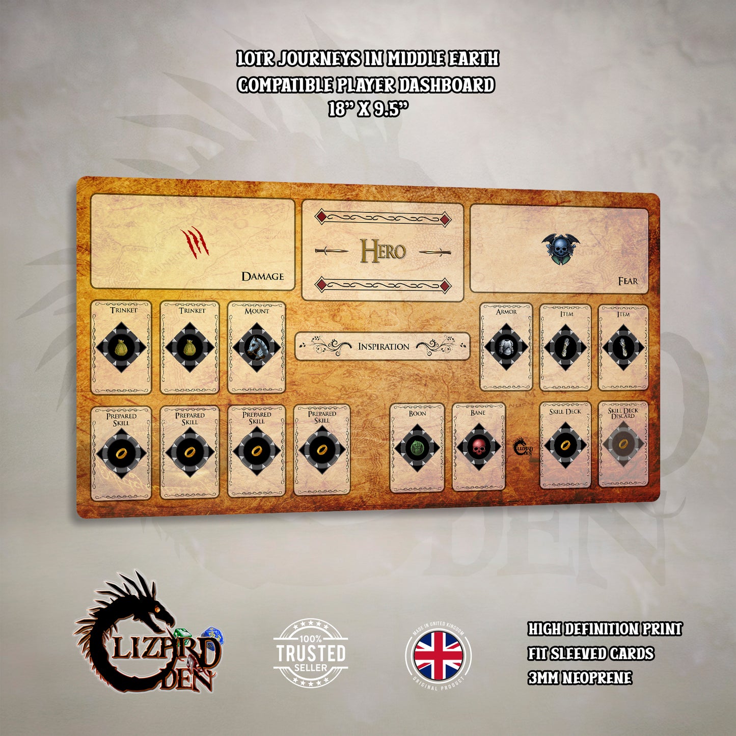 Lord of the Rings Journeys in Middle Earth Custom Playmat Large