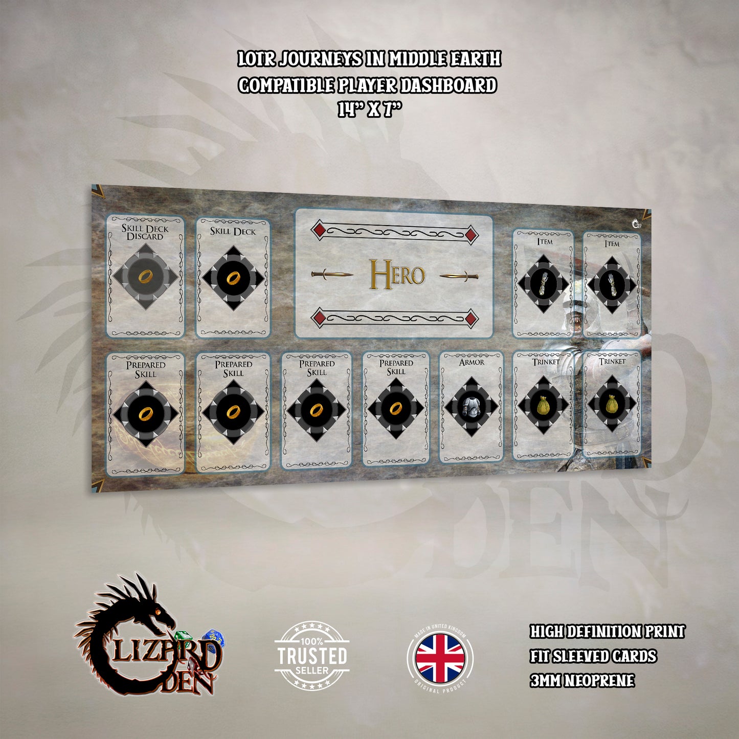 Lord Of The Rings Journeys In Middle-Earth Custom Made Game Mat