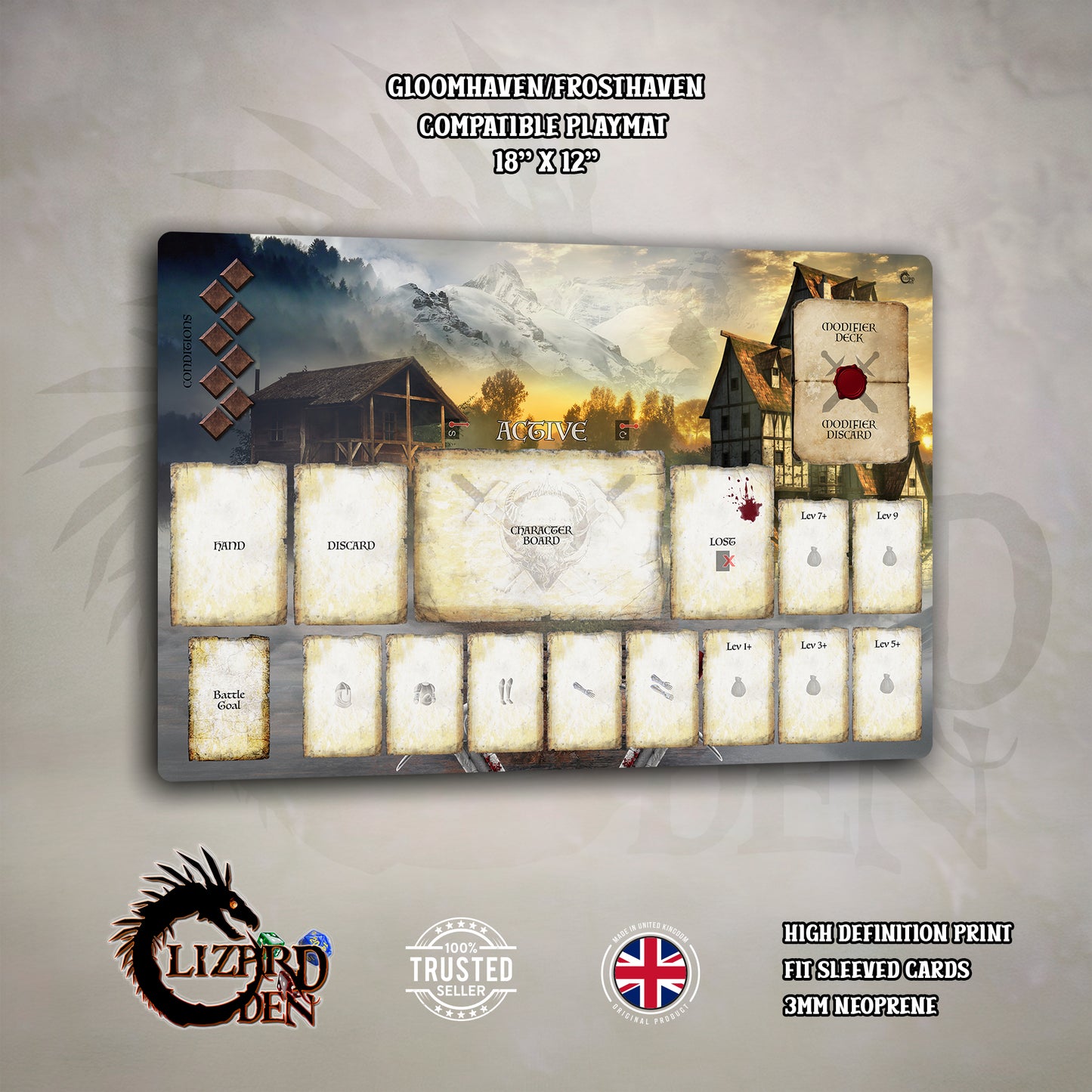 Gloomhaven/Frosthaven Village Theme Playmat