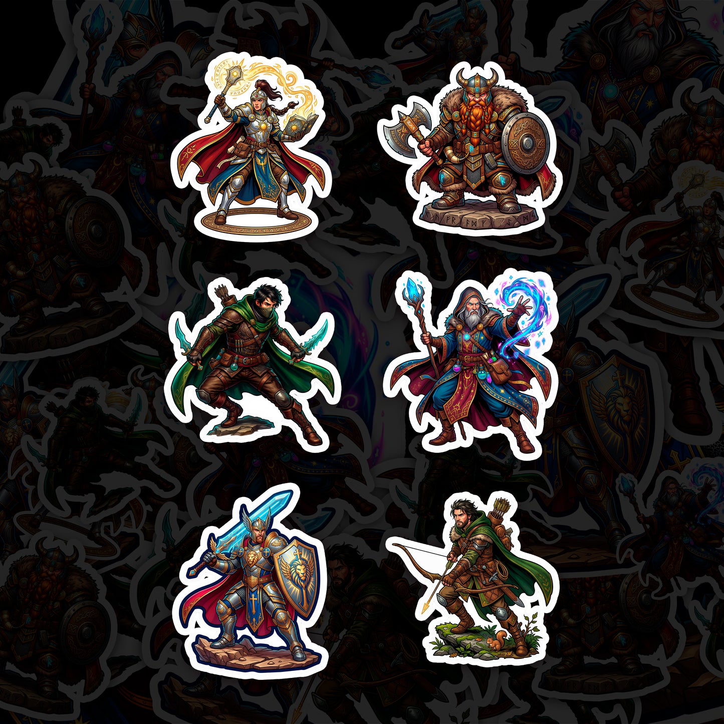 Fantasy RPG Character Vinyl Stickers – Choose Your Character