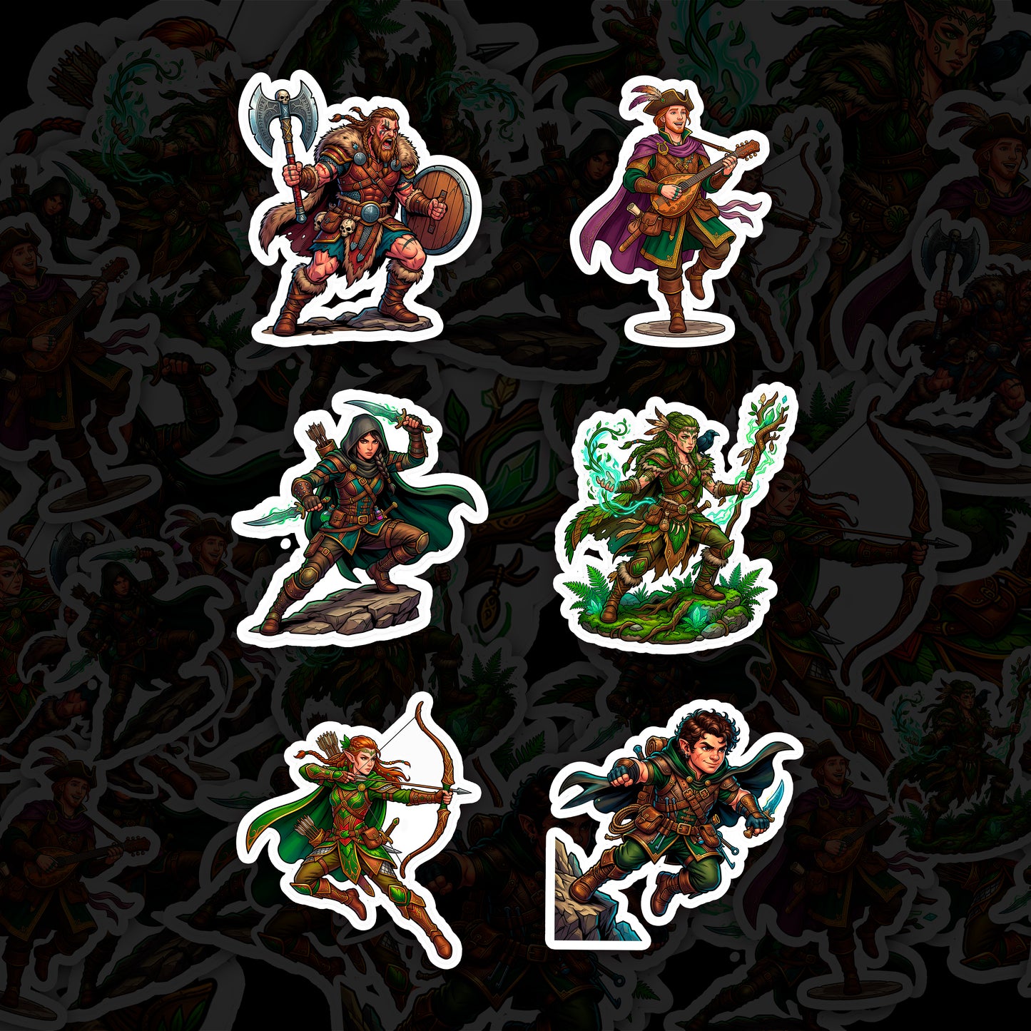 Fantasy RPG Character Vinyl Stickers – Choose Your Character