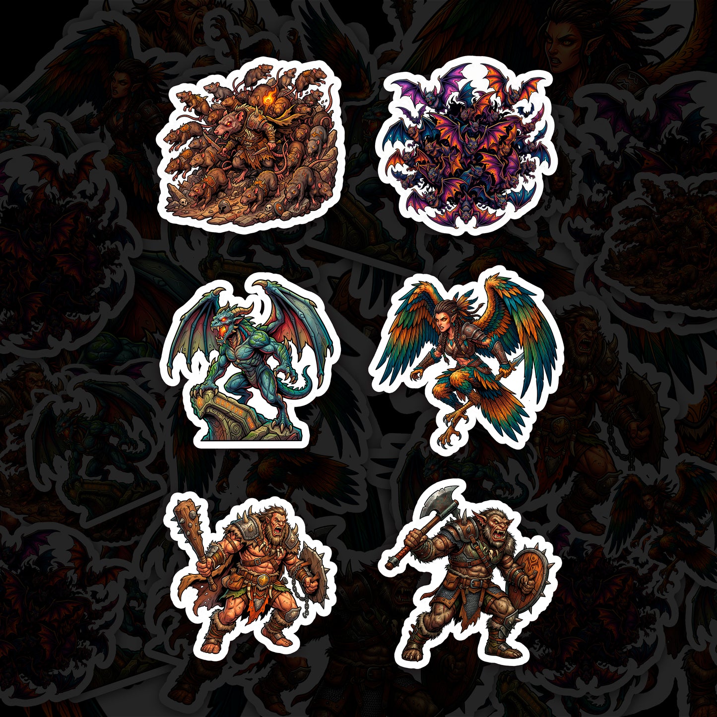 Fantasy Monster Vinyl Stickers – Choose Your Monster