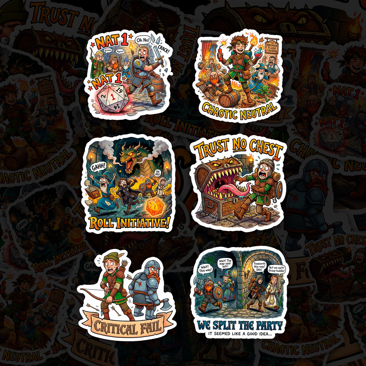 Funny DnD Vinyl Stickers Collection
