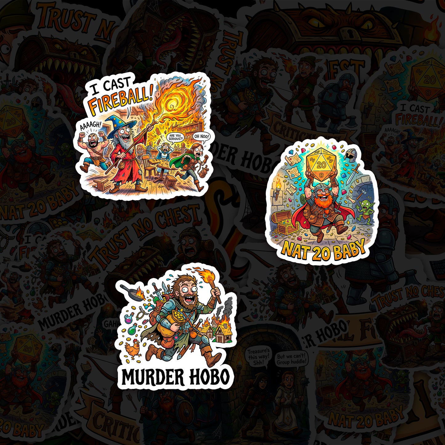 Funny DnD Vinyl Stickers Collection