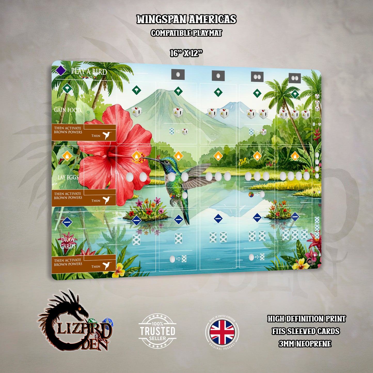 Wingspan Americas Compatible Neoprene Playmat