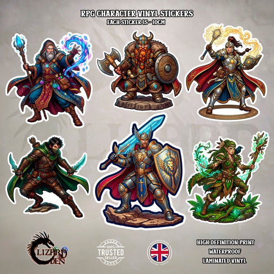 Fantasy RPG Character Vinyl Stickers – Choose Your Character