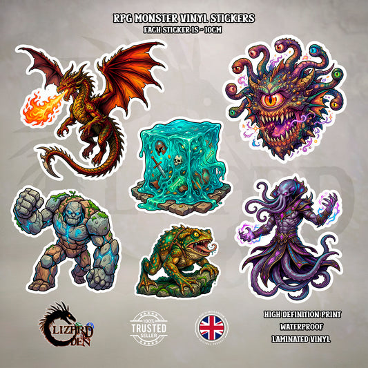 Fantasy Monster Vinyl Stickers – Choose Your Monster